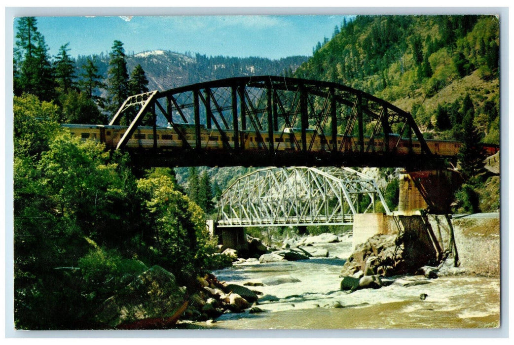1905 Tobin Bridges Trail Railroad In Feather River Canyon California CA Postcard