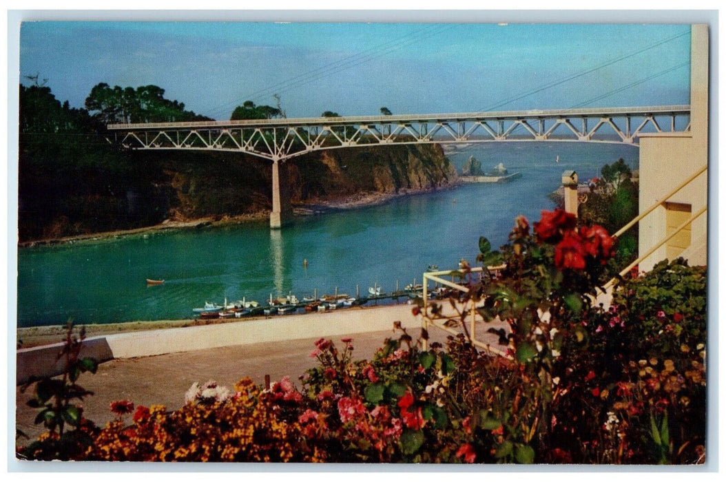 Scenic View Of Noyo Harbor Fort Bragg California CA Vintage Unposted Postcard
