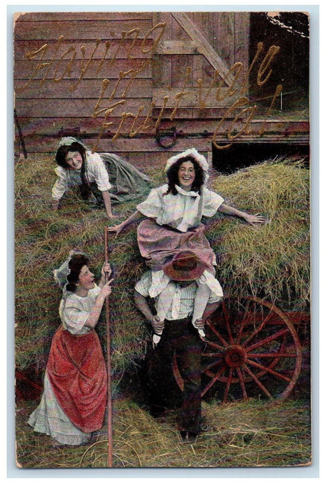 Greetings From Fruitvale California CA, Pretty Women Vintage Posted Postcard
