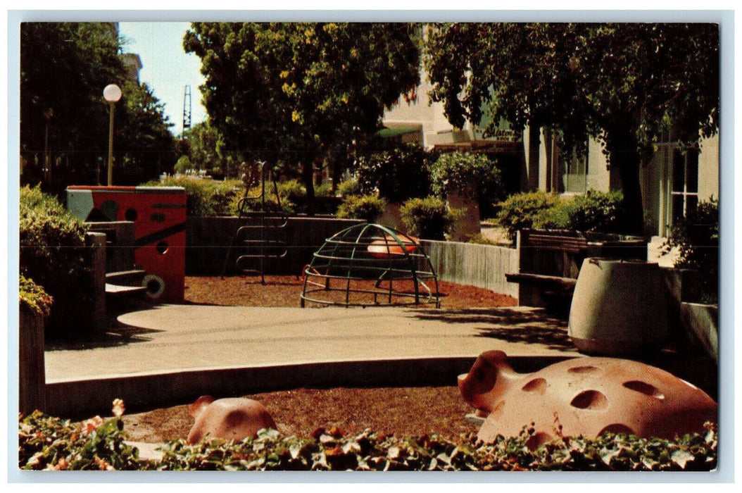 A Play Area For The Children On Fresno's Downtown Mall California CA Postcard