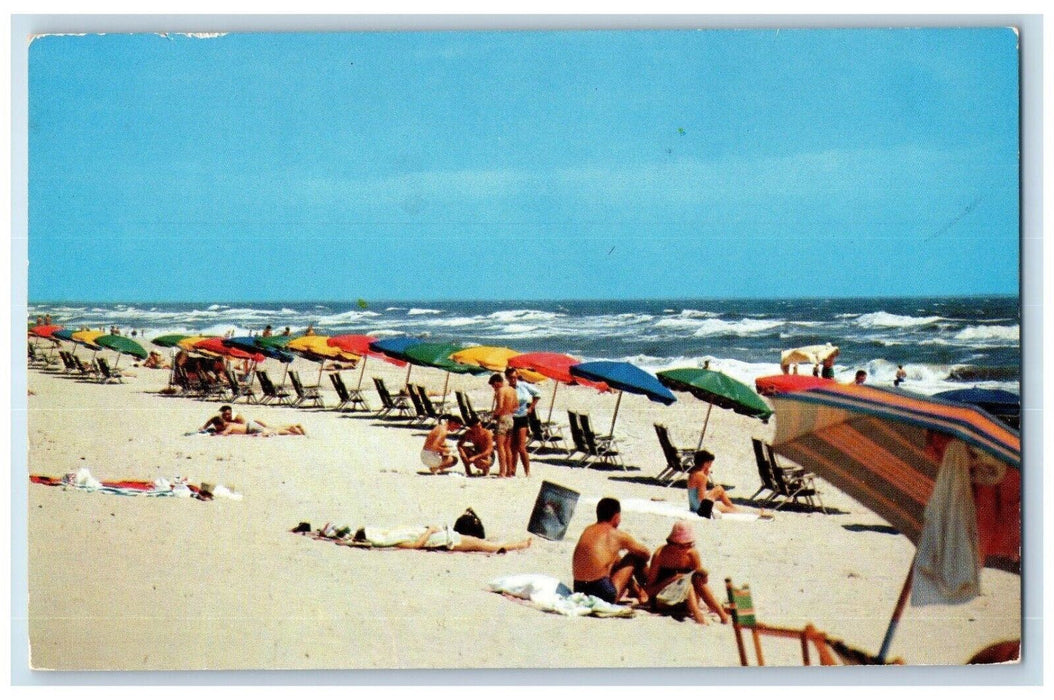 c1960 Virginia Beach Vacationists Bask Atlantic Coast Swimsuit Virginia Postcard