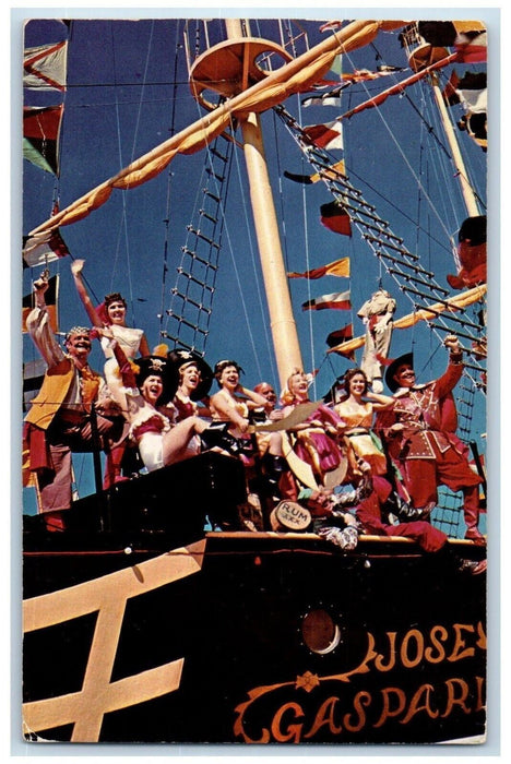 1962 Gasparilla Week Scale Invasion Tampa Pirates Mystic Tampa Florida Postcard