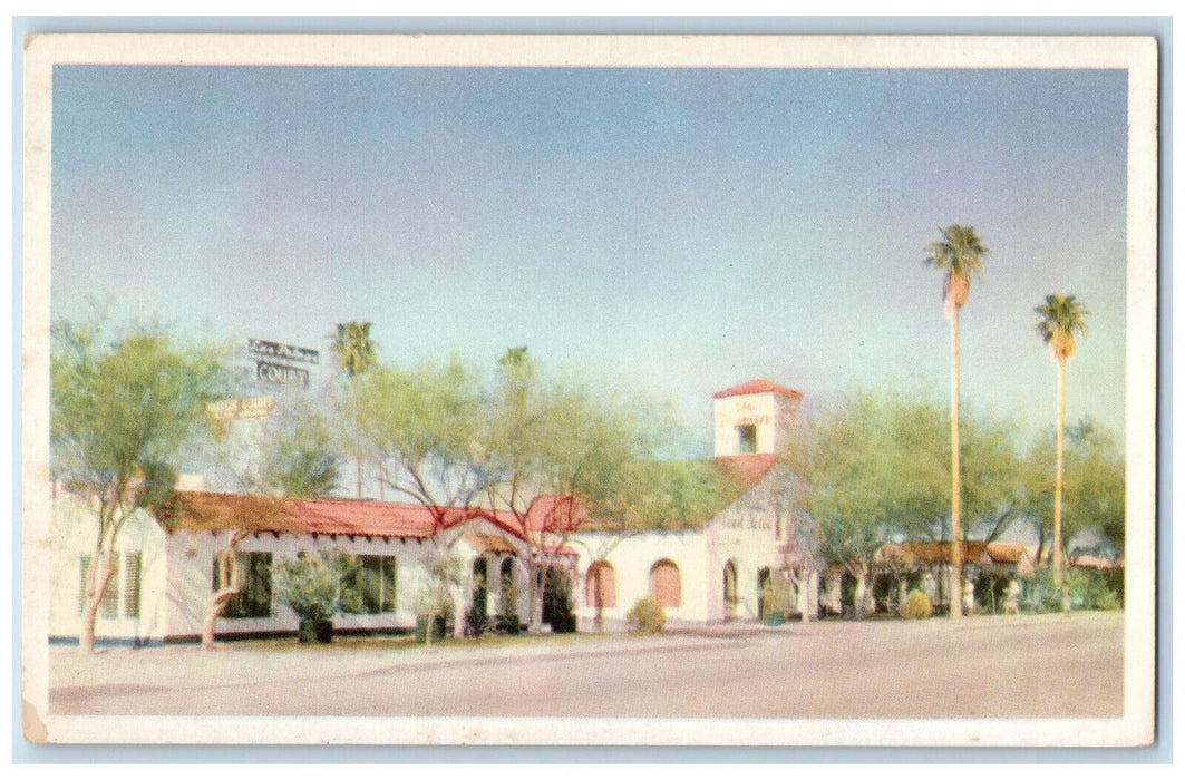 Panoramic View Of Las Palmas Court Motel El Monte California CA Vintage Postcard