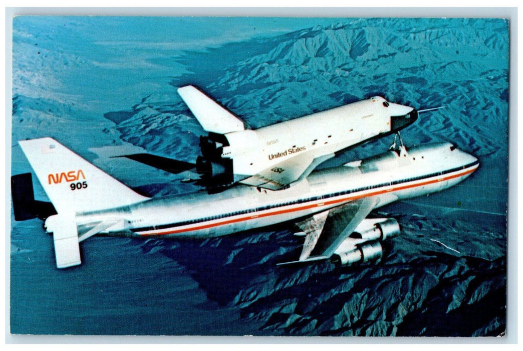 1919 The N.A.S.A 747 Transporter Space Shuttle Air Force Base CA Postcard