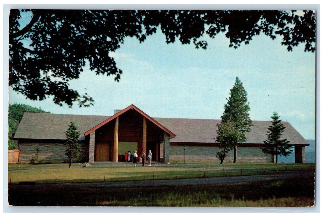 c1960 Adirondack Museum Main Building Field Blue Mountain Lake New York Postcard