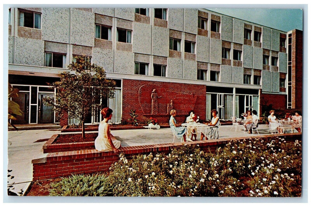 c1959 Mickelsen Hall Peder Exterior Garden Dana College Blair Nebraska Postcard