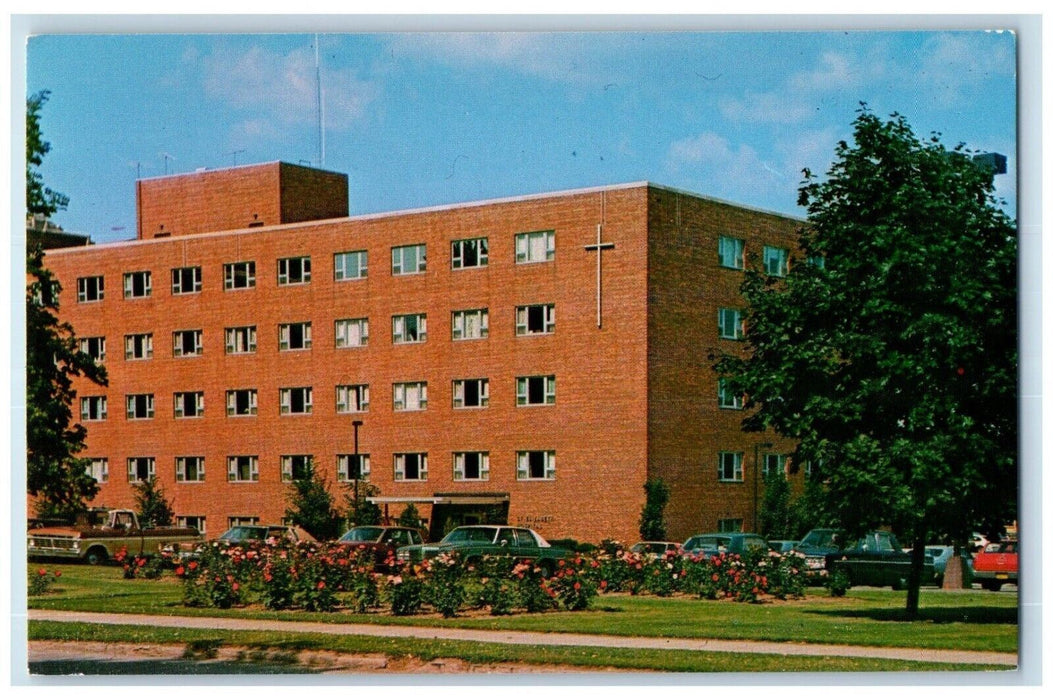 c1960 St. Elizabeth Hospital Exterior Building Field Appleton Wisconsin Postcard