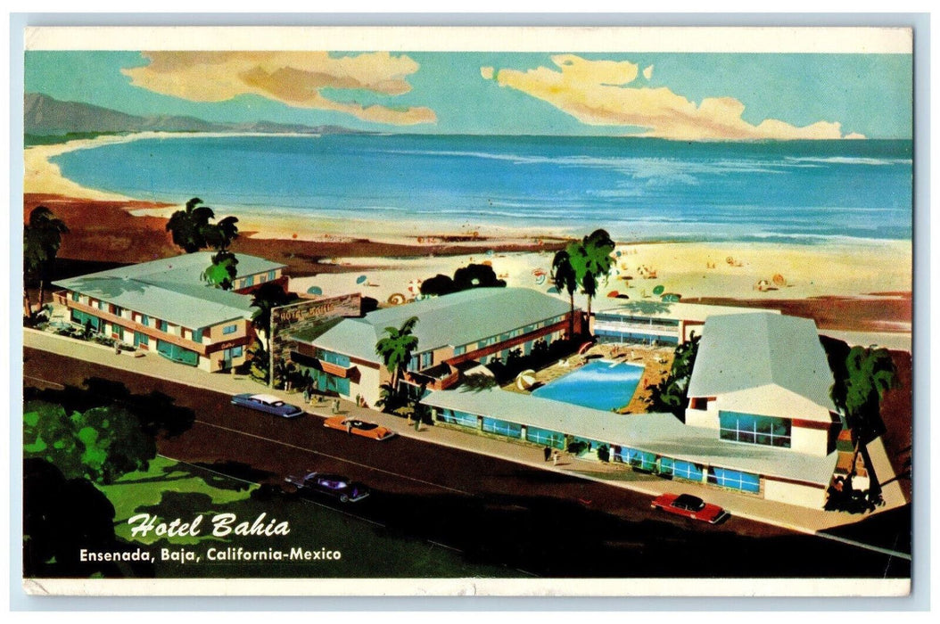 Bird's Eye View Of Hotel Bahia Ensenada Baja California Mexico Vintage Postcard