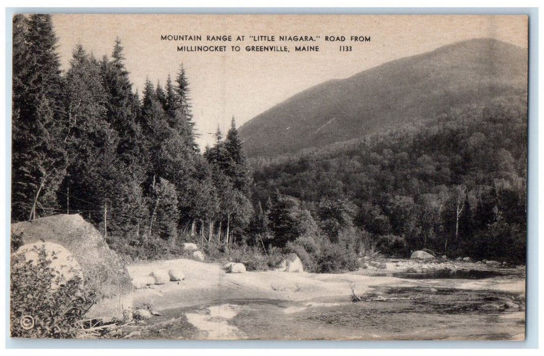 Mountain Range At Little Niagara Road Millinocket Greenville Maine ME Postcard