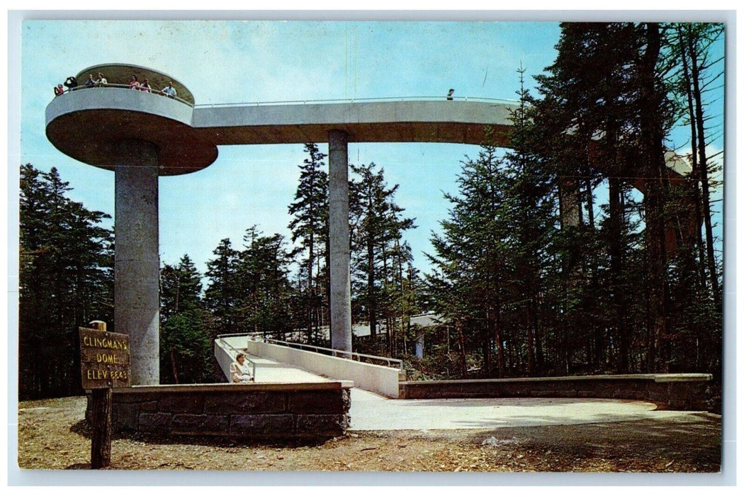 c1960 Clingmans Dome Tower Smoky Mountains National Park Color King NC Postcard