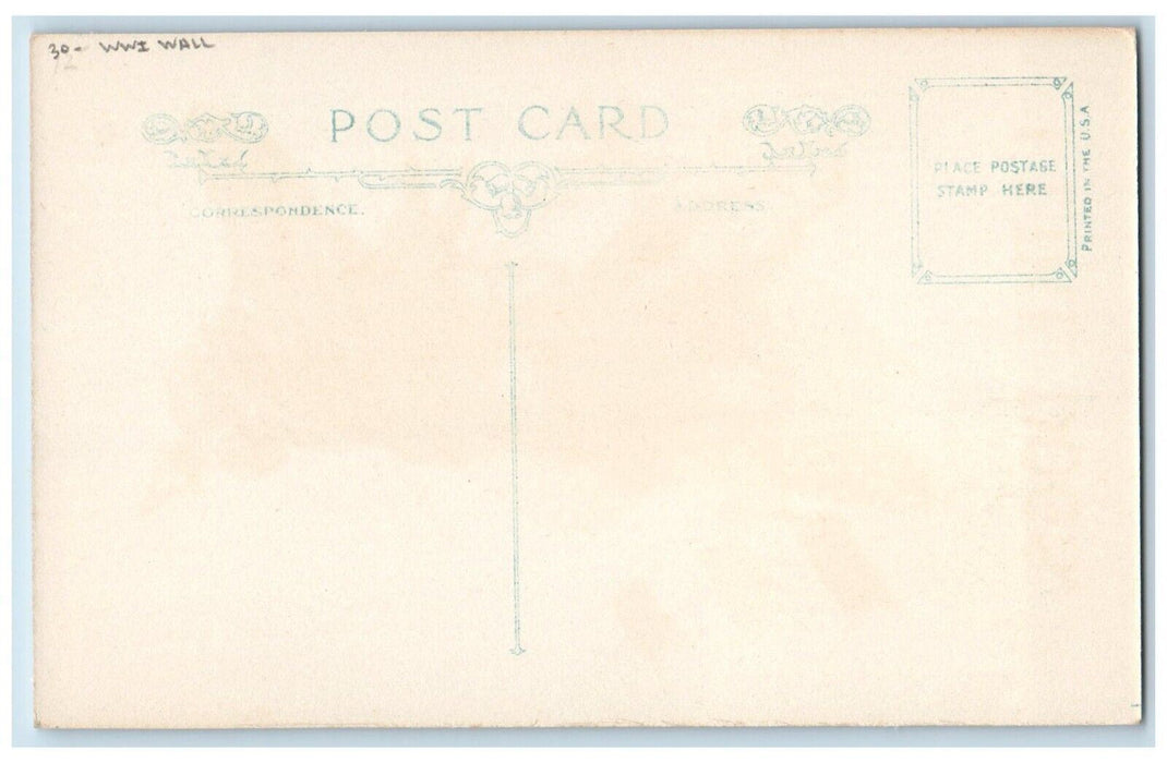 c1910's Military WWI Democracy Sacrifice Humanity Flags Wall Antique Postcard