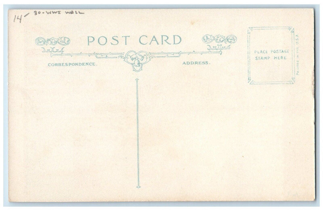 c1910's Military Soldier Salute 3 In 1 Flags For Humanity WWI Wall Postcard
