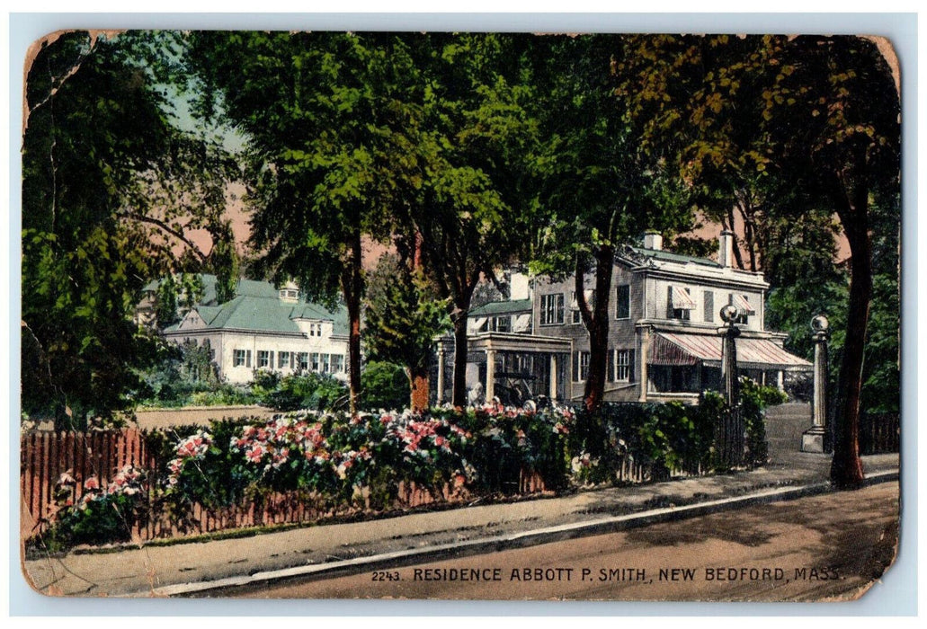c1910 Residence Abbott P Smith New Bedford Massachusetts MA Antique Postcard