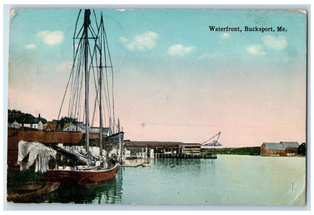 1926 Waterfront Bucksport Maine ME Stockton Springs ME Posted Postcard