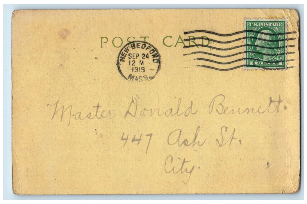 1919 Rally Day Next Sunday New Bedford Massachusetts MA Posted Postcard