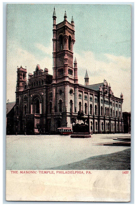 c1905 The Masonic Temple Philadelphia Pennsylvania PA Antique Posted Postcard