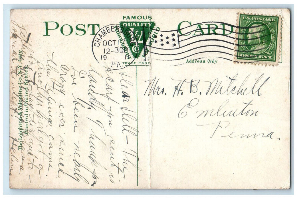 1911 Children's Home Chambersburg Pennsylvania PA Antique Posted Postcard