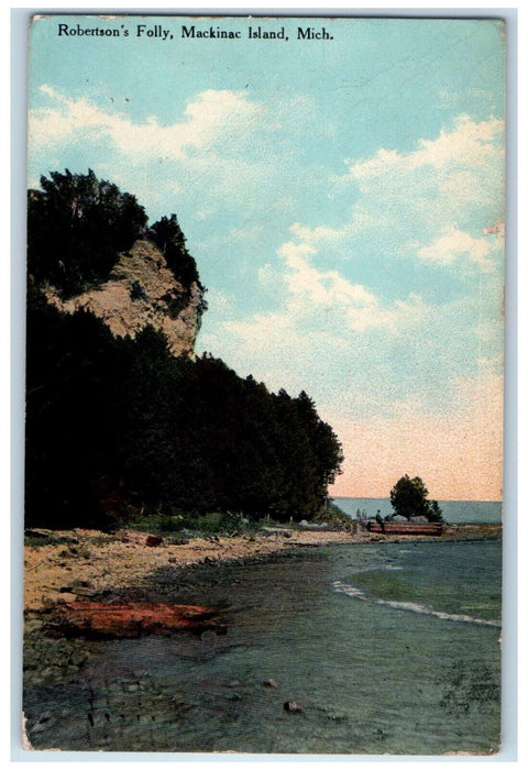 1910 Robertson's Folly Mackinac Island Michigan MI Posted Antique Postcard
