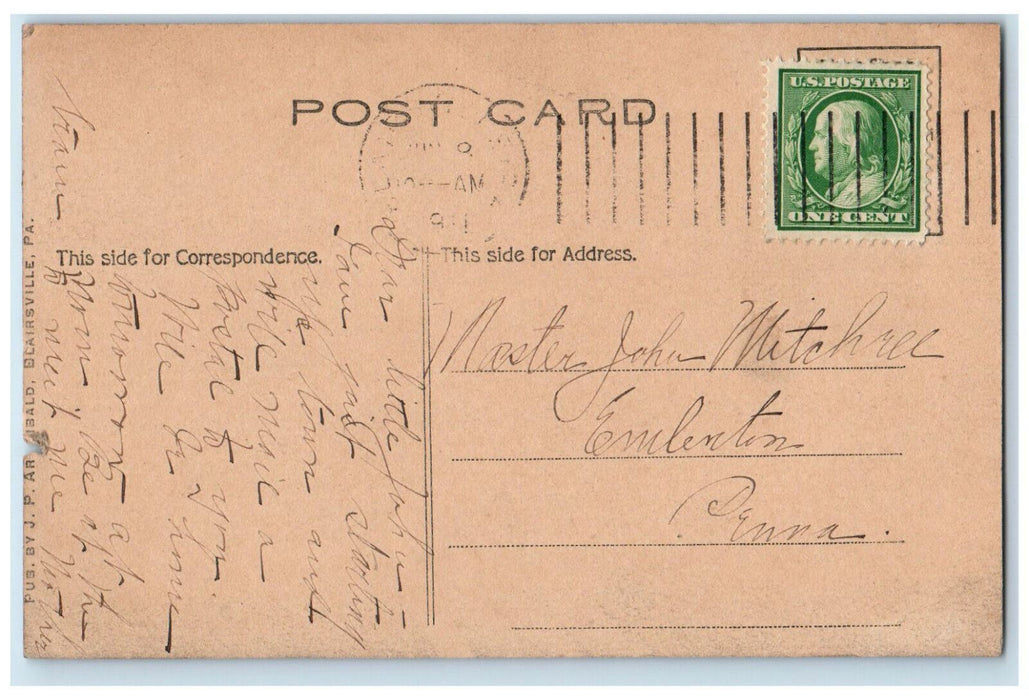 1911 Train Locomotive P. Railroad Cut Near Livermore Pennsylvania PA Postcard