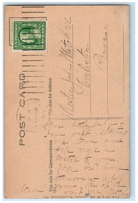 1911 Train Locomotive P. Railroad Cut Near Livermore Pennsylvania PA Postcard