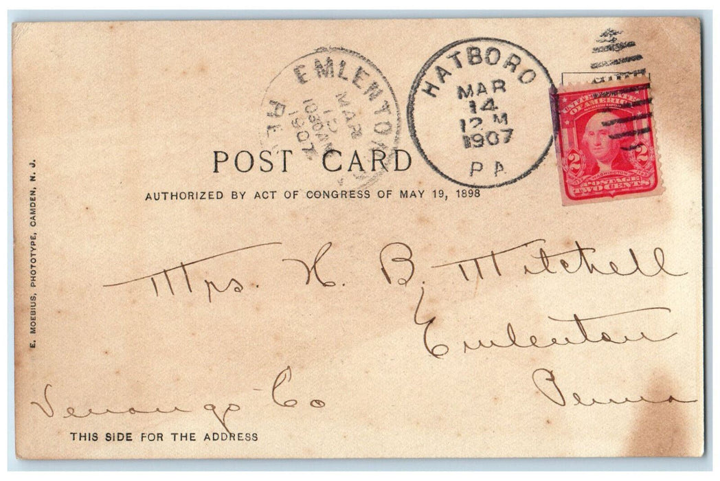 1907 Monument Battle Crooked Billet Hatboro Pennsylvania PA Postcard