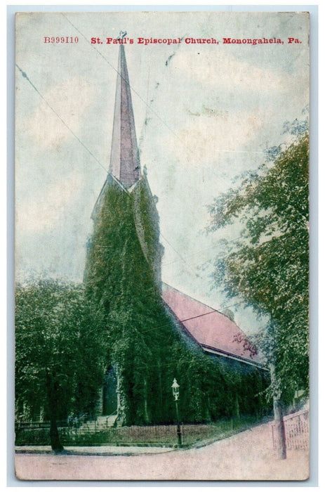 1910 St. Paul's Episcopal Church Monongahela Pennsylvania PA Postcard