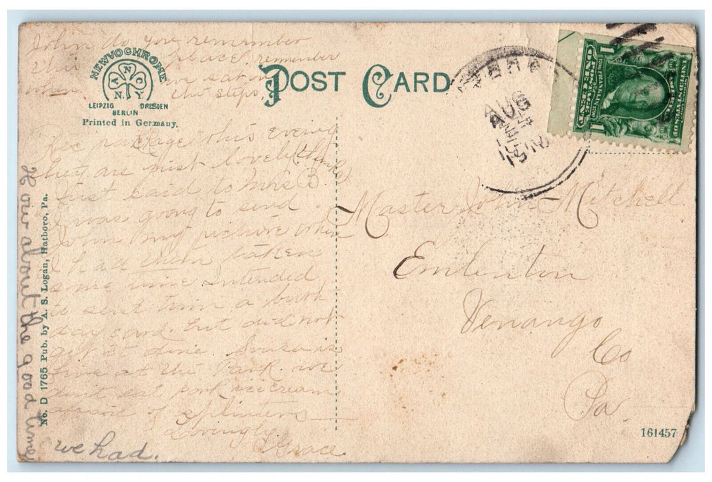 1910 Monument Battle Crooked Billet Hatboro Pennsylvania PA Antique Postcard
