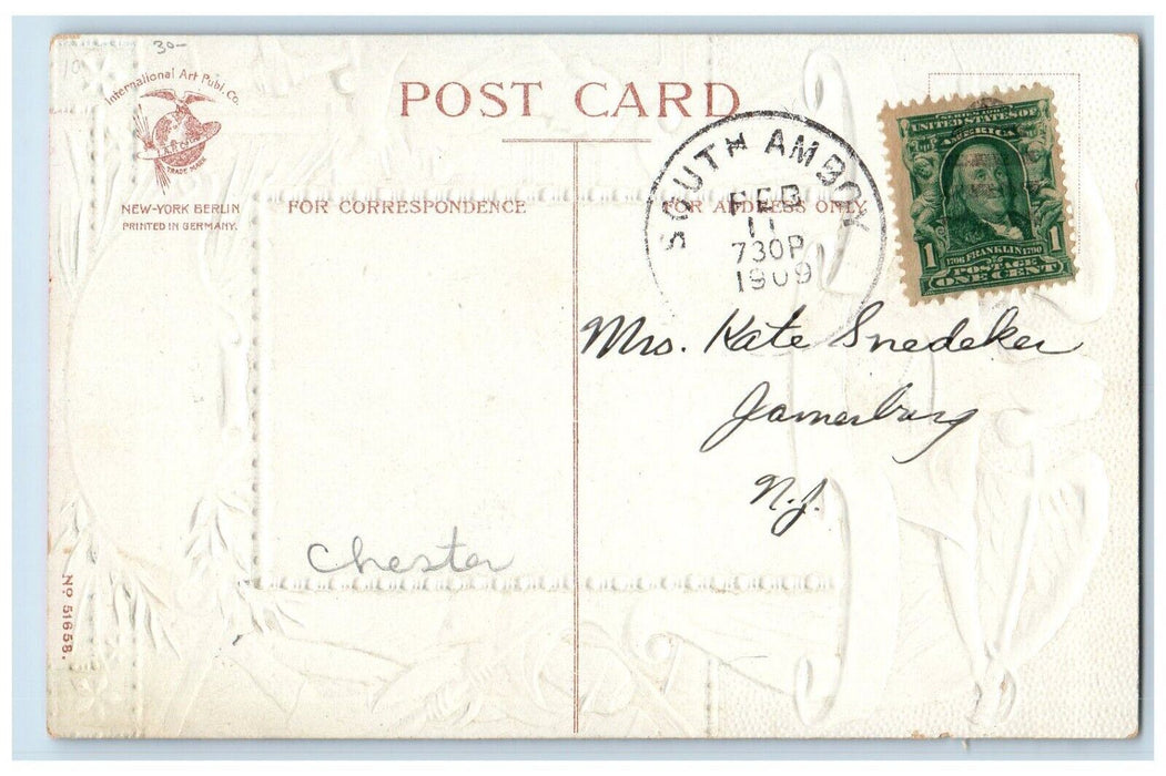 Angel Sword And Pen Home Of Abraham Lincoln Clapsaddle Springfield IL Postcard