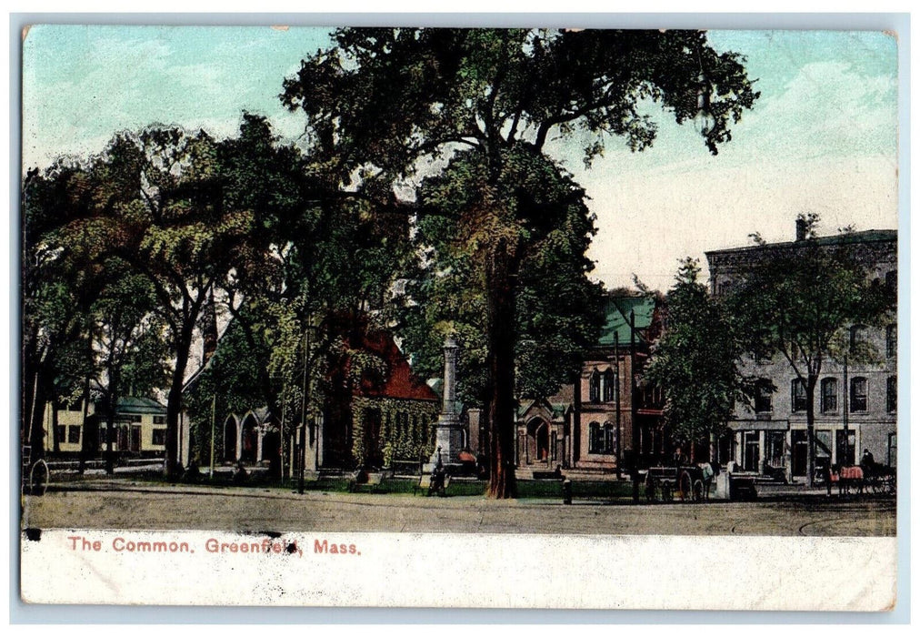 c1910 The Common Greenfield Massachusetts MA Antique Unposted Postcard