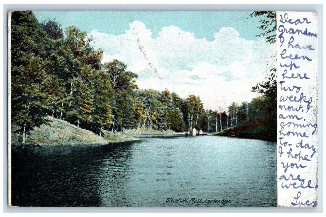 1906 Leyden Glen Greenfield Massachusetts MA Antique Posted Postcard