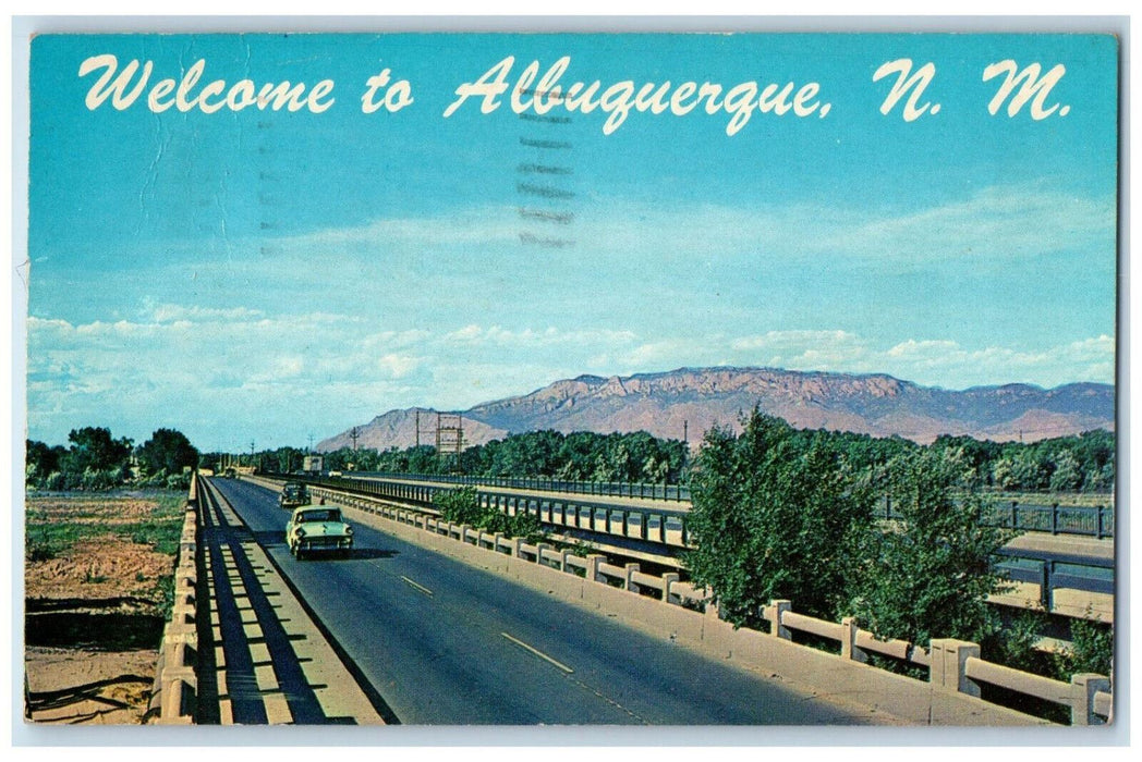 1965 Rio Grande Bridge West Side Albuquerque New Mexico NM Vintage Postcard