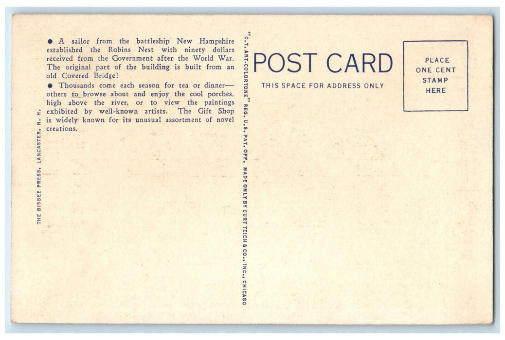 Famous Robins Nest Between Plymouth & The Profile White Mountains NH Postcard