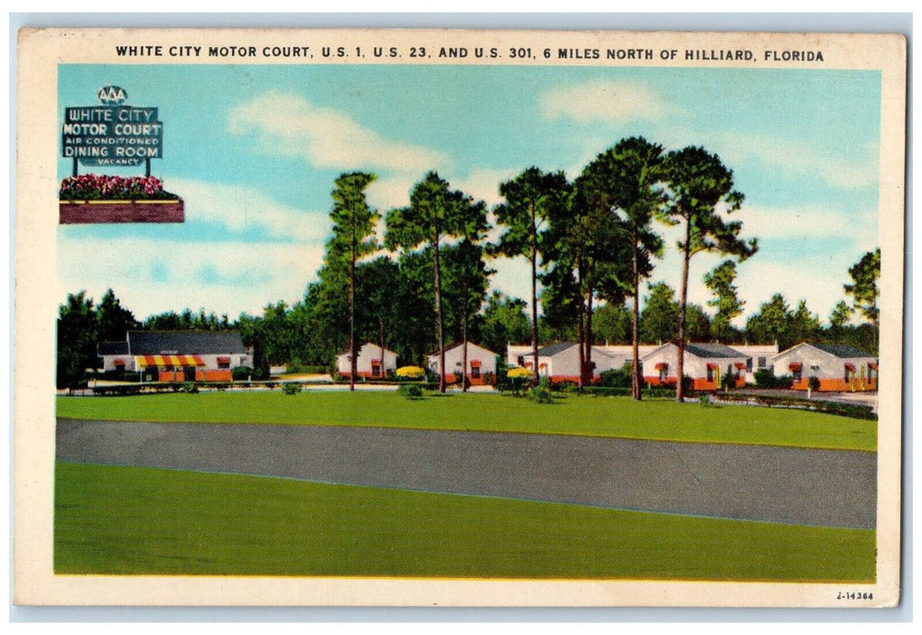 White City Motor Court Dinning Room Hilliard Florida FL, Street View Postcard