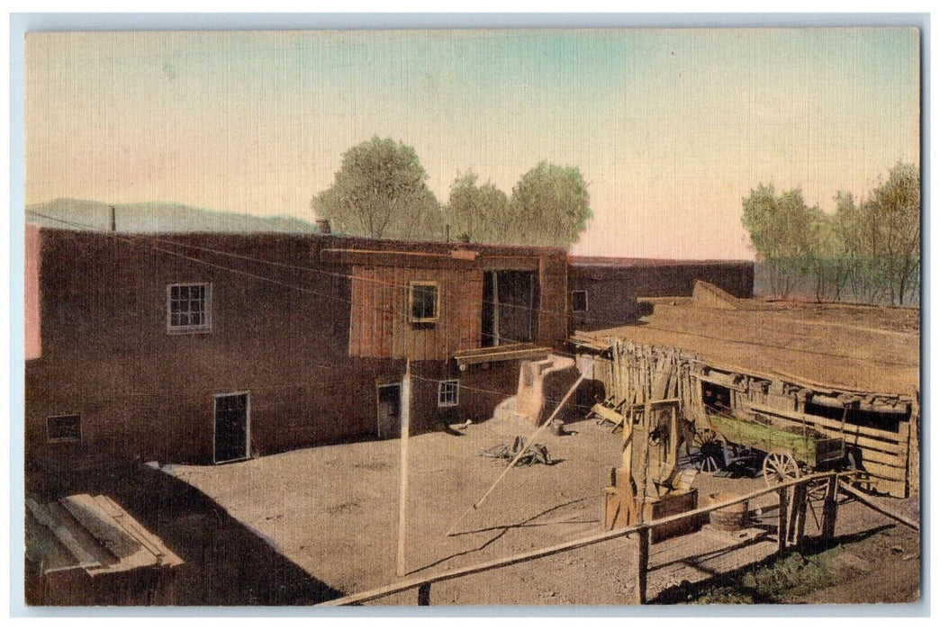 View Of Oldest House In Taos New Mexico NM Handcolored Vintage Unposted Postcard