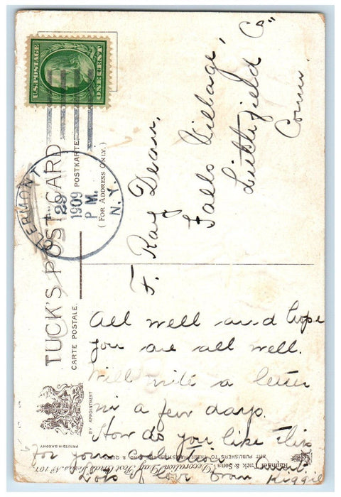 1909 Decoration Day Soldier Band Parade Patriotic Clermont NY Tuck's Postcard