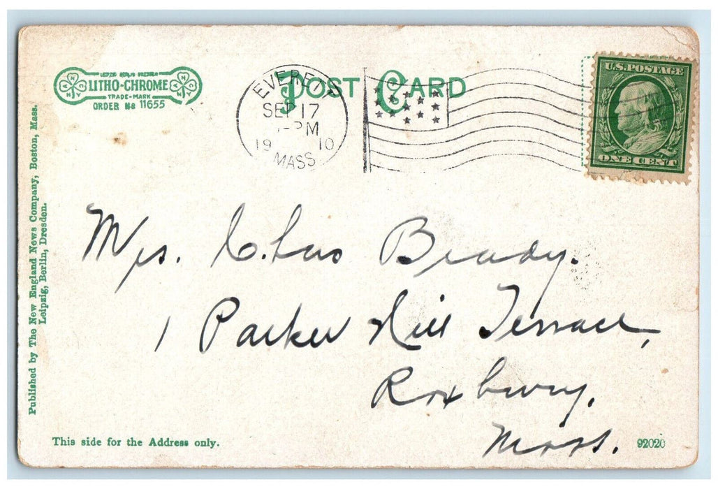 1910 Church of the Immaculate Conception Everett Massachusetts MA Postcard