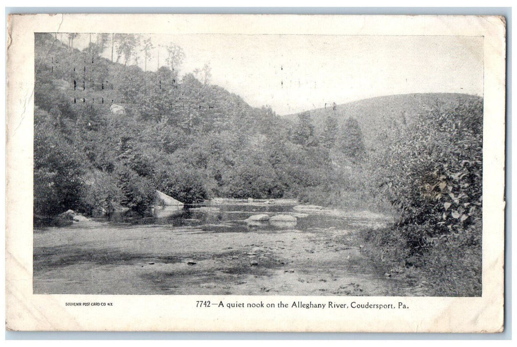 1911 A Quiet Nook Alleghany River Coudersport Pennsylvania PA Antique Postcard