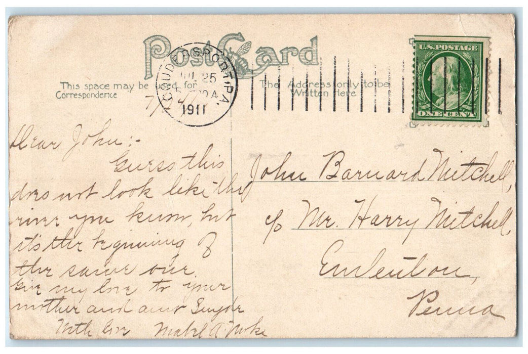 1911 A Quiet Nook Alleghany River Coudersport Pennsylvania PA Antique Postcard