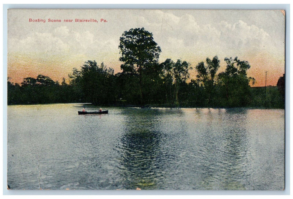 c1910 Boating Scene Near Blairsville Pennsylvania PA Antique Postcard