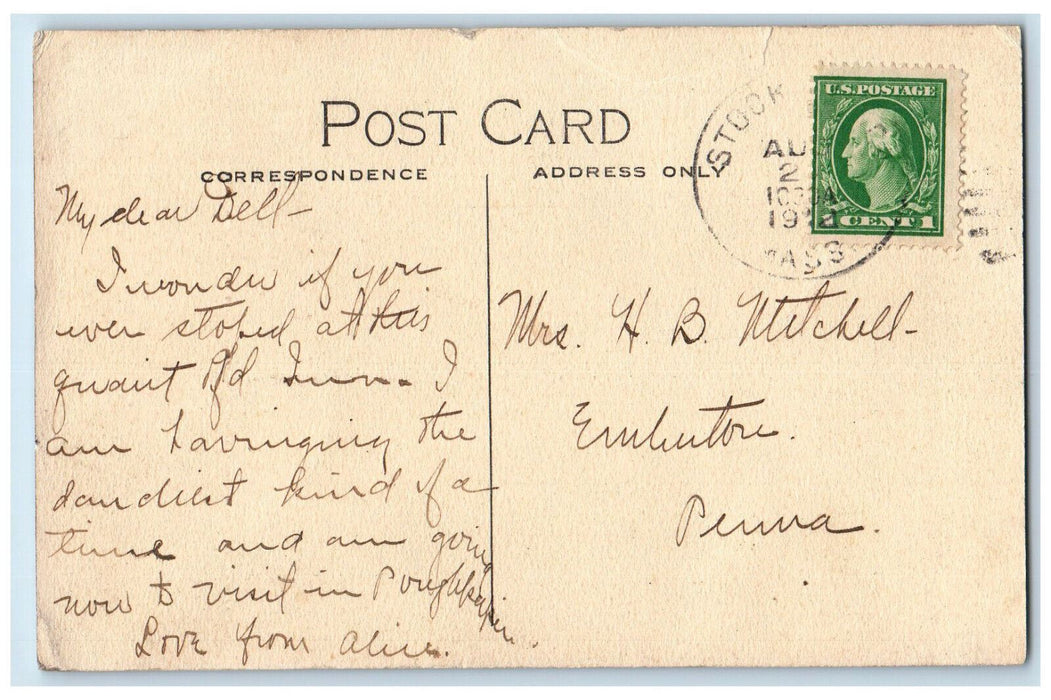 c1910 Red Lion Inn Stockbridge Massachusetts MA Antique Posted Postcard
