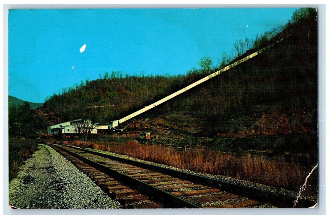 1960 Coal Tipple Kentucky Virginia State Line Railroad Mountain Vintage Postcard