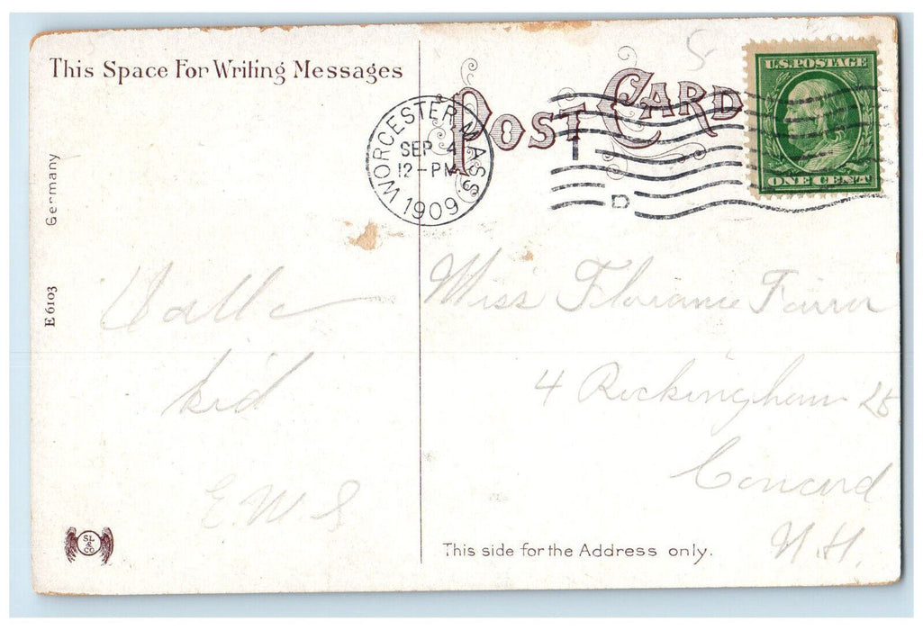 1909 The White City Worcester Massachusetts MA Antique Posted Postcard
