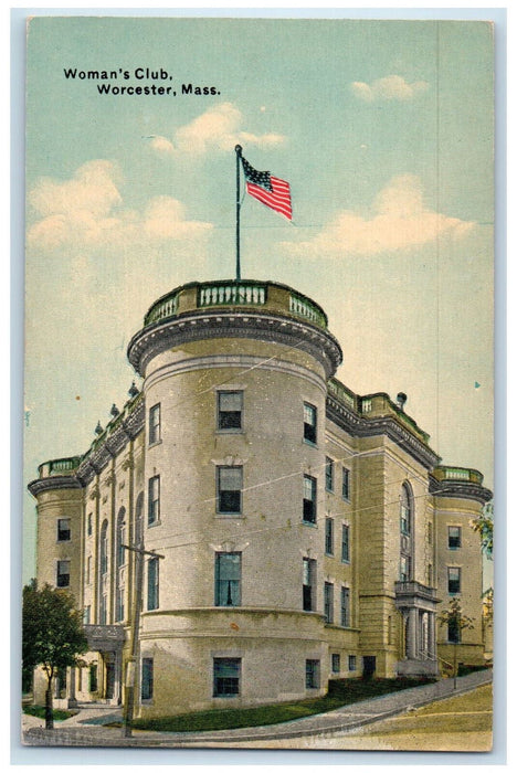 c1910 Woman's Club Worcester Massachusetts MA Antique Unposted Postcard