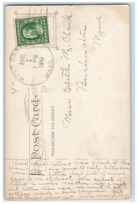 1910 Harrington Corner Worcester Massachusetts MA West Groton MA Postcard