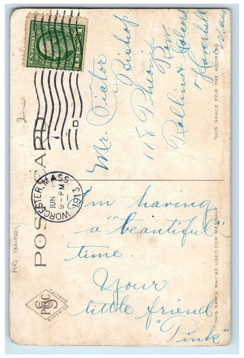 1913 City Hall Looking South-East Worcester Massachusetts MA Art Noveau Postcard