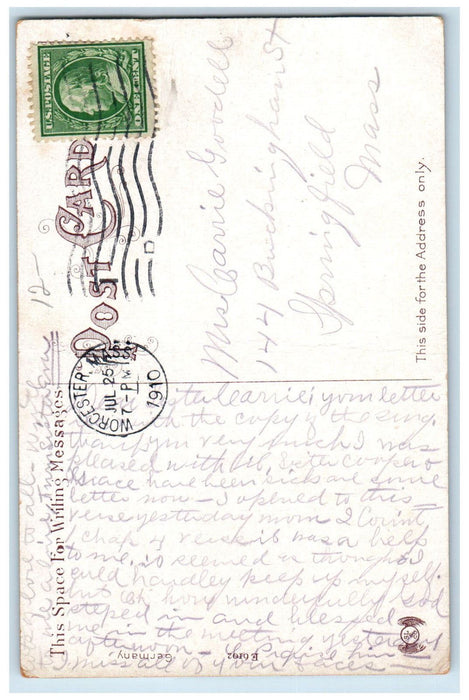 1910 Lincoln Park at Lake Quinsigamond Worcester Massachusetts MA Postcard