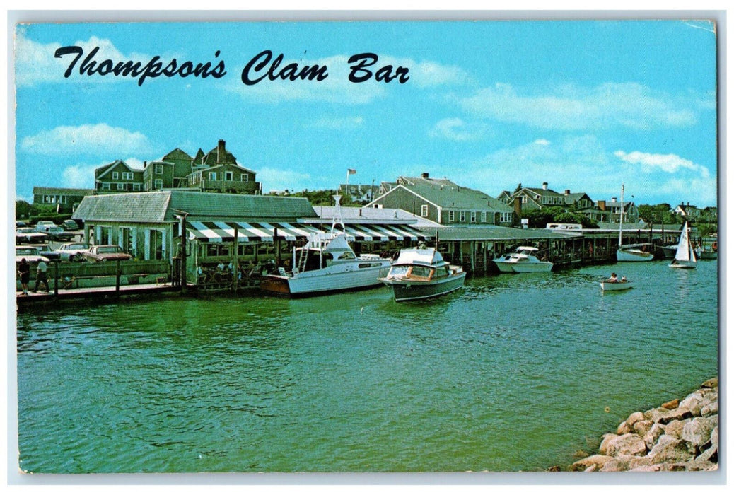 1970 Thompson Brothers Clam Bar Cape Cod Wychmere Harbor MA Postcard