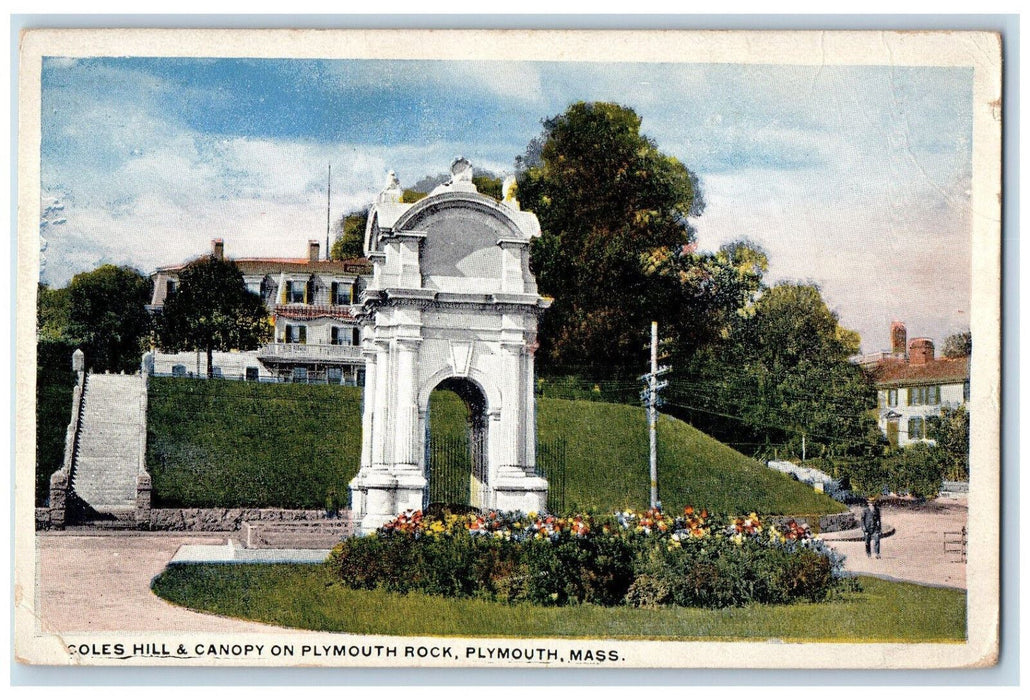 c1920's Canopy on Plymouth Rock Plymouth Massachusetts MA Antique Postcard