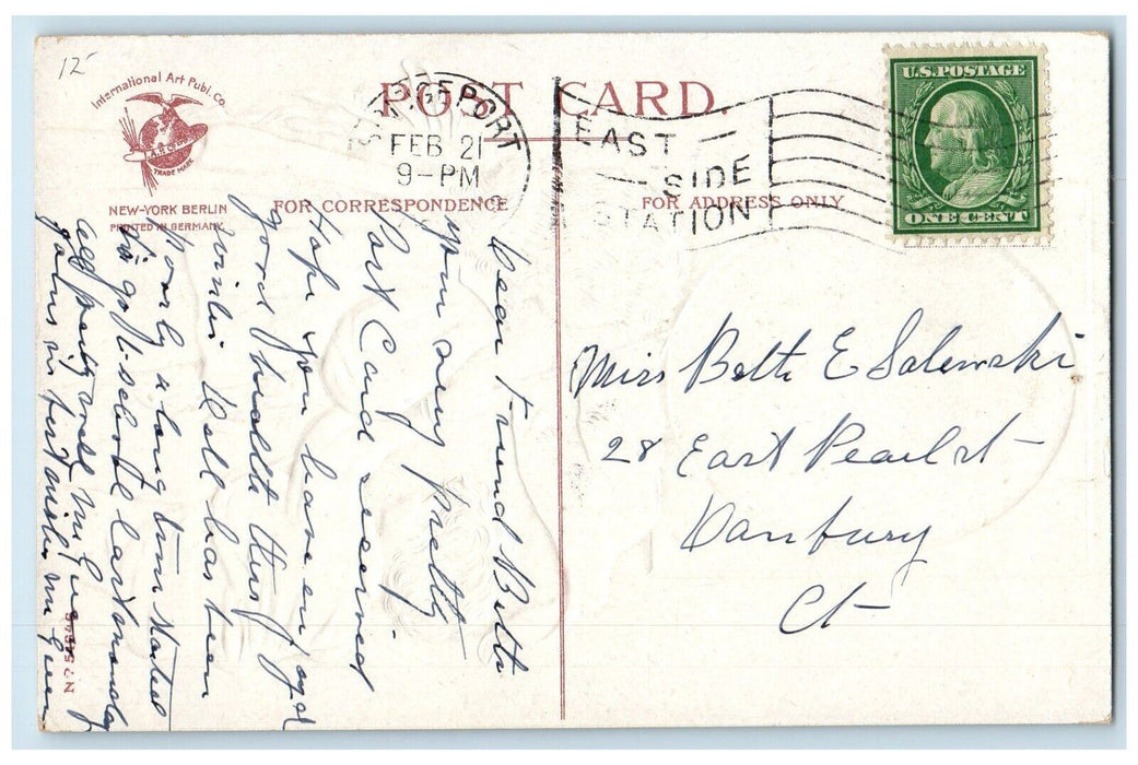c1910's George Washington Photo Children Patriotic Clapsaddle Antique Postcard
