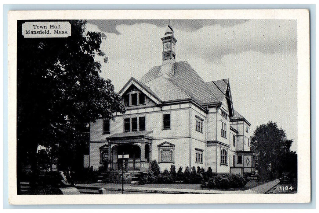 c1920's Town Hall Mansfield Massachusetts MA Antique Unposted Postcard